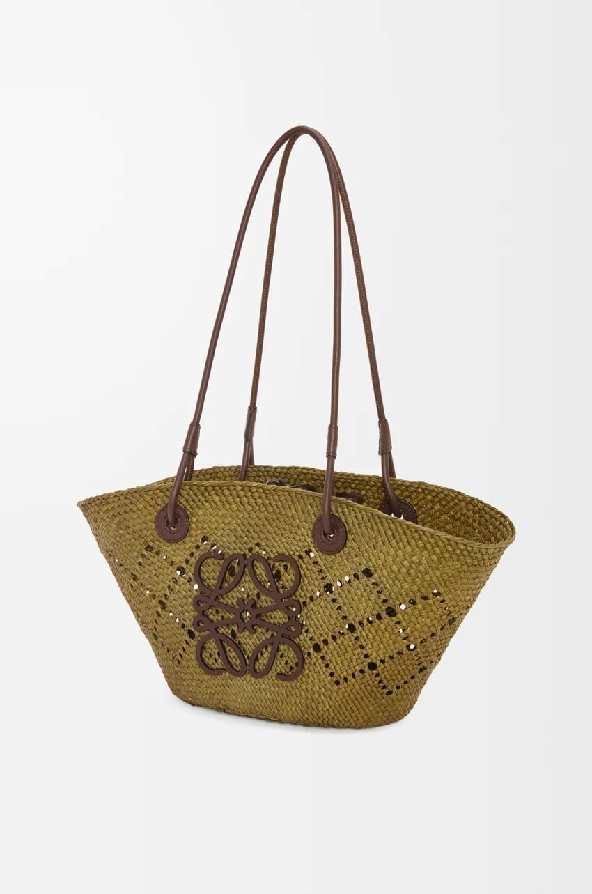 Small Anagram Basket bag in iraca palm and calfskin, P52,000, LOEWE, loewe.com